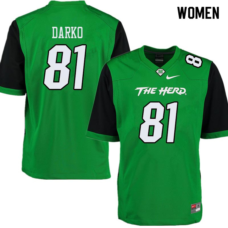 Women #81 Daniel Darko Marshall Thundering Herd College Football Jerseys Sale-Green - Click Image to Close